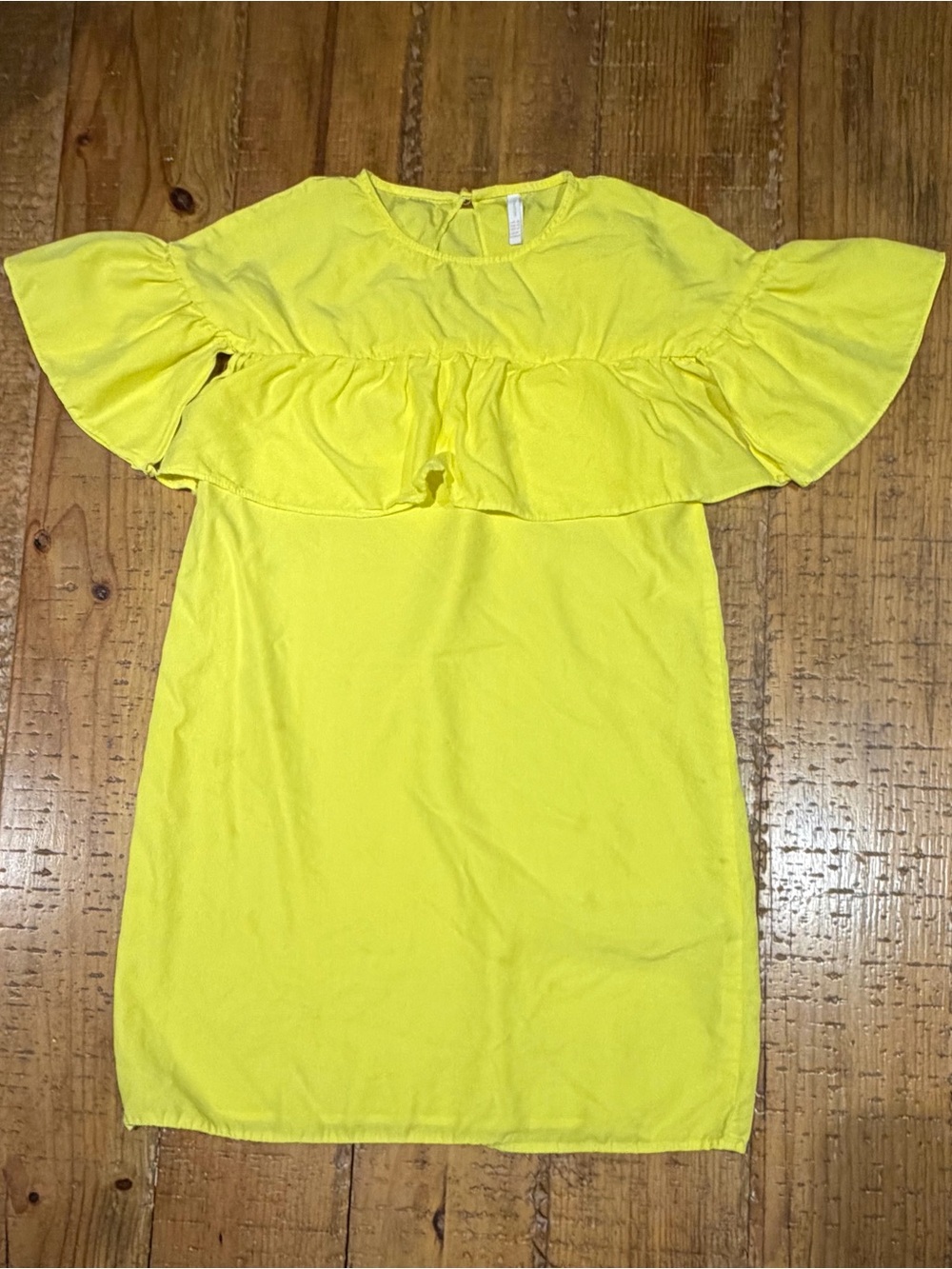 Zara Yellow Ruffle Shift Dress - Picture 3 of 4